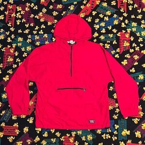 Mens VTG’ 90s L.L. BEAN Red Anorak Windbreaker Jacket / Size Medium